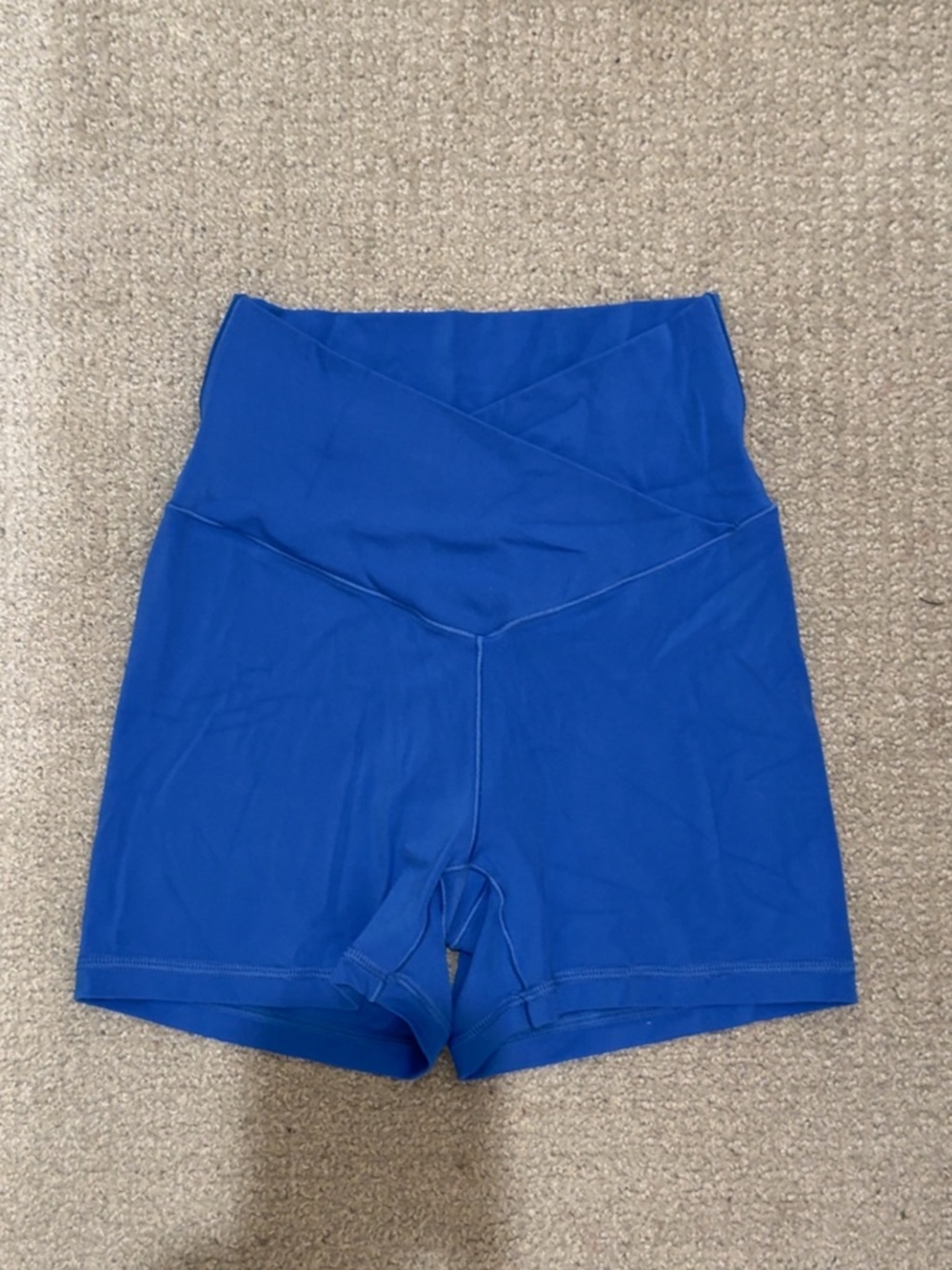 aerie Royal Blue High-Waist Cross-Front Active Shorts